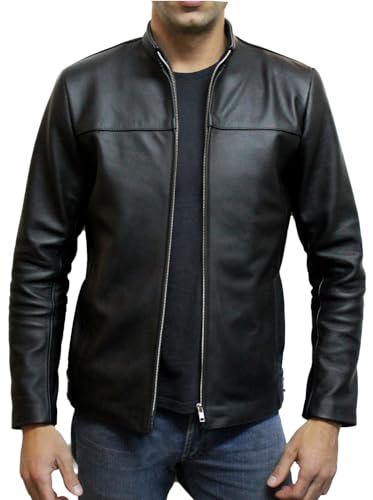 jaqueta de couro bovino 100% legitimo casual masculina, casaco in...