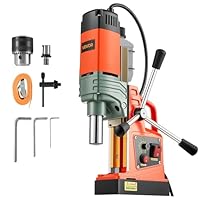 VEVOR Magnetbohrmaschine 1350 W 50 mm Bohrdurchmesser, 12500 N Leistung, tragbare magnetische Bohtanlage mit einstellbarer Drehzahlen & Weldonschaft, für Metalloberflächen Industrie Heimwerker