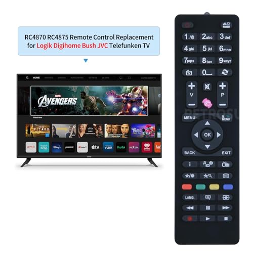 GOUYESHO RC4870 RC4875 TV Remote Control Replacement for Digihome Bush Telefunken Celcus JVC Dual/TV LED20265HDDVDB LED24272HDDVD DLED32167HD DLED40287FHD DLED48272FHD - Image 2