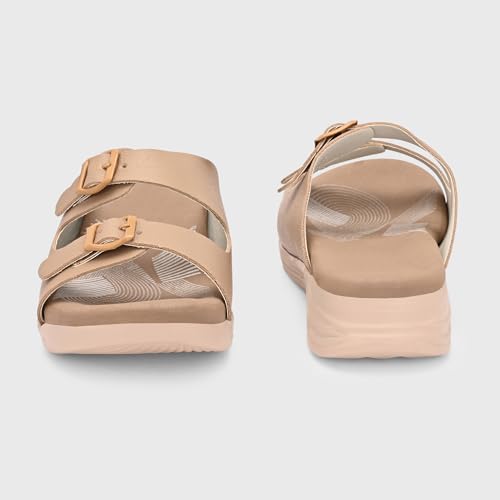 Image of Centrino Women's Sandals |Stylish Slip-On Sandals for Ladies| Elegant & Trendy Design|Double Buckle Adjustable Straps Slide Footwear|Light Weight and Comfortable|Flip Flops for Ladies (9323)