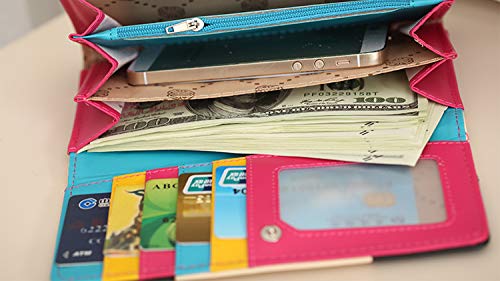 Vintage Style PU Leather Cute Paris Effiel Tower Cartoon Trifold Wallet Cash Coin Long Purse Card Holder for Women & Girls (Yellow)3