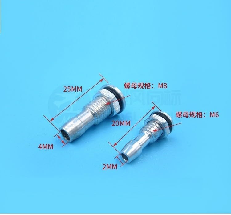 RC Boat Water Cooling Outlet Nozzle, Aluminum Alloy Motor Fitting for Electric & Methanol Ships, M6 M8 Threaded Joint Connector 20mm 25mm, 2 Pack(M6 Thread)