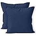Encasa Homes Federe 2 Pezzi (60 x 60 cm) - Blu Marino - Tela in Cotone Morbido Copricuscino Rettangolare colorato, per la Decorazione Domestica, Soggiorno, Camera, da Letto, Divano, Lavabile