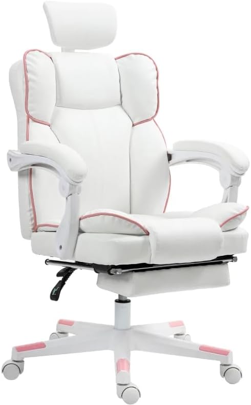 Miniatura 9 de Silla ergonómica de escritorio de oficina para videojuegos, cómodas sillas ejecutivas con respaldo alto con reposabrazos y reposapiés, sillas