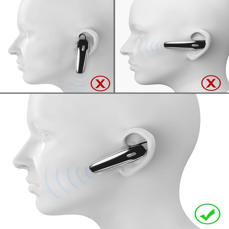 Image of Single Ear Bluetooth Headset V5.3 Single-Ear Earpiece with Wireless Microphone 48H Battery, Bluetooth Earpiece - Handsfree for Driving /Truck Drivers, Compatible with iPhone, Android, Samsung