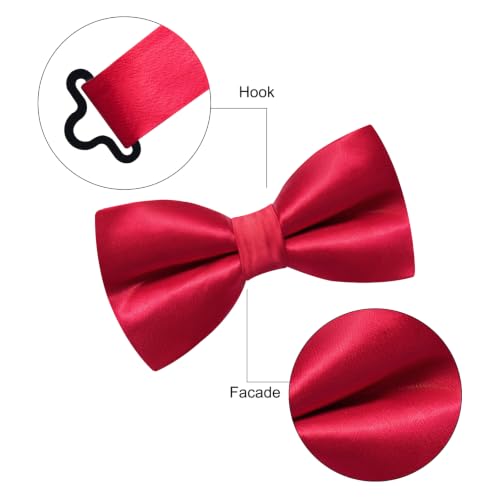 Image of YourTies Bow Ties for Men Pre-Tied Adjustable Bow Tie Coloful Satin Bowtie