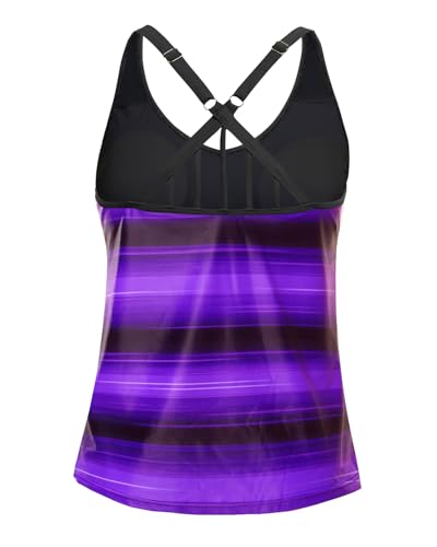 Image of Yonique Womens Tankini Top Only Athletic Swim Top Modest Tankini Swimsuit No Bottom