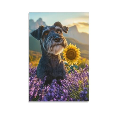 Affiche decoration pour salon chambre toile schnauzer