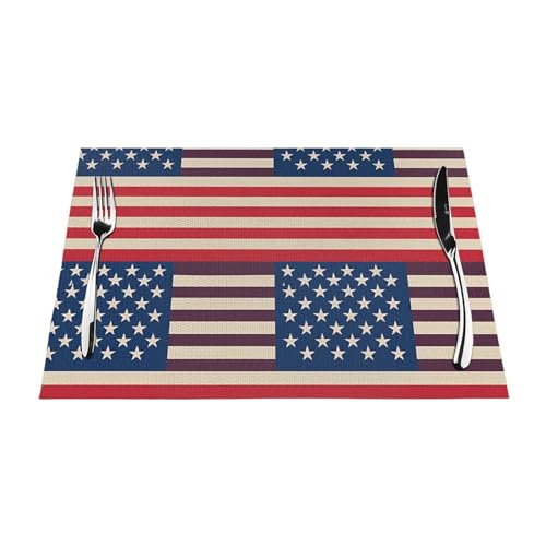 Sets de table lavables PVC tissé résistant chaleur cuisine 45x30