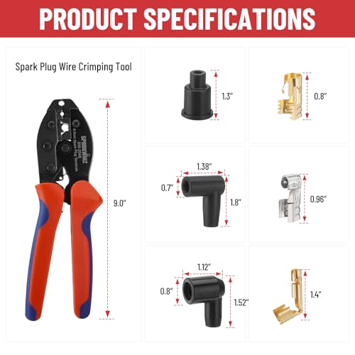 Image of Ratchet Spark Plug Wire Crimping Tool Kit 24 Terminals (180 /90 /Straight)