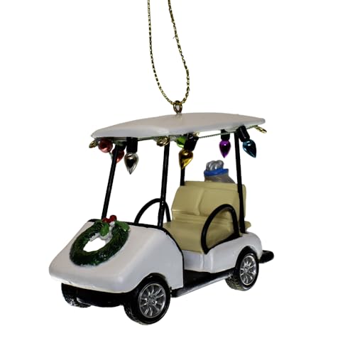 Kurt Adler 3.5 Inch Resin White Golf Cart