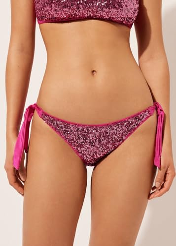 Woman's Side-Tie Swimsuit Bottoms Glowing Surface2