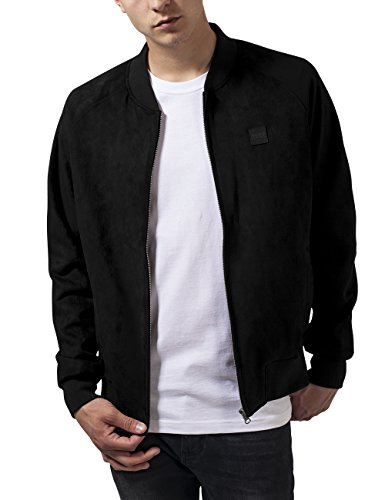 Urban Classics Imitation Suede Raglan Bomber Jacket, Noir (7), M Homme