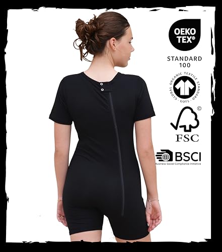 Berlin Body Zipper For Adults | Black | Onesie Bodyshort With Zipper | Adaptive Clothing For Peope With Special Needs2