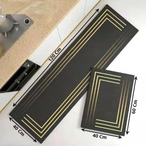 Image of Kitchen Anti Slip Mat for Floor, Waterproof Washable Kitchen Mats, Non Slip Kitchen Floor Mats for Home, Soft Mats for Kitchen, Kitchen Mats for Floor Anti Slip (3 LINE MAT)