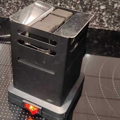 [Small (3 Cube)] Modern Matte Black Charcoal Burner - Shisha Hookah Coal Stove Cooker Electric