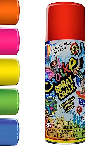 JA-RU Sidewalk Chalk Spray (1 Can Assorted) Kids Driveway, Yard, Sidewalk Liquid Colored Chalk...