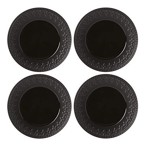 Lenox Black Chelse Muse Fleur Matte 4Pc Accent Plate Set, 4.20 Lb #TOP4