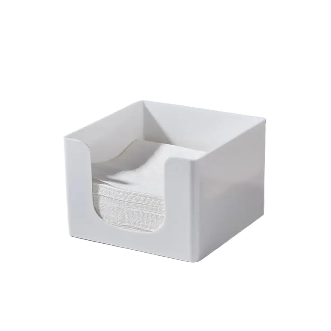 Tissue Box Square Restaurant Tissue Storage Box, Household Simple and Fashionable(White1)