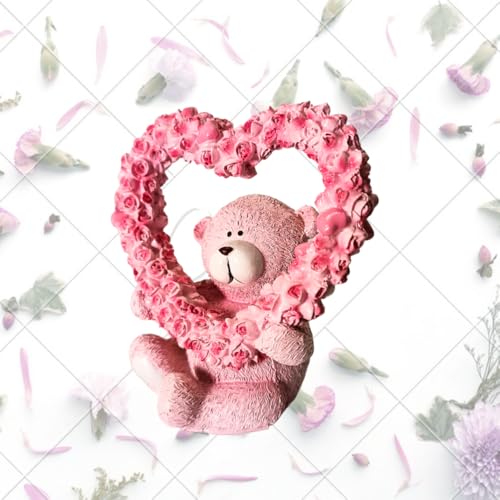 Image of FunzOn Pink Teddy with Heart Ring| Teddy Bear Showpiece | Valentine Gift | Birthday Gift |Home, Bedroom, Office Decor Items|Gift Item | Table Decor Showpiece