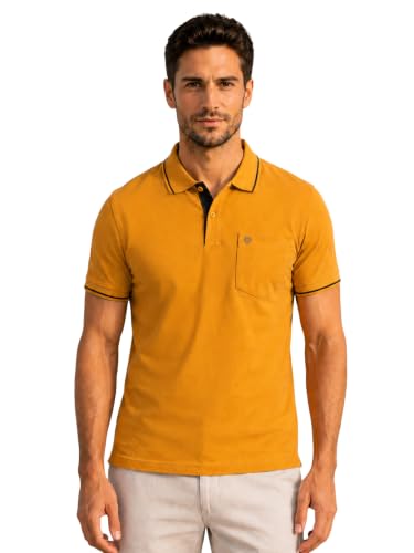 Image of Lux Cozi Men's T-Shirt with Chest Pocket | Polo T-Shirt for Man | Plain Casual Stylish | Half Sleeve| Cotton Blend Collar Polo T-Shirts for Men