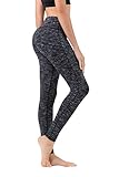 Queenie Ke Women Power Flex Yoga Pants Workout Running Leggings - All Color Size M Color Black Grey Space Dye Long