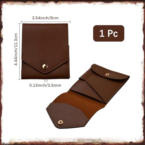 Multifunctional Compact Wallet Handmade Faux Leather Banknote Storage with Pen Slot Brown Slim Minimalist Bifold Card Holder for Men Daily Commuting Business Travel Thin Credit Card2