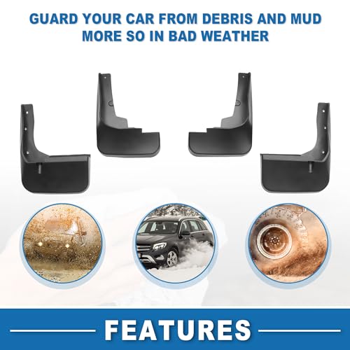 Image of Mud Flap Splash Guard with Mount Accessories Front & Rear Side Mud Guard for Toyota Highlander Sport 2011-2013 (Set of 4)
