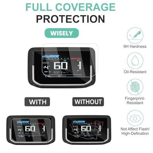 Image of Wisely Pack 2 - Screen Guard for HERO GLAMOUR X 125 (2025) Bike - TFT Display Digital Meter Protector - HD Clear, Full Cover - Easy Installation Kit - GlamourX Instrument Cluster Accessories