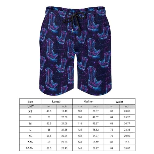 Hawaiian Shorts for Men - Comfy Cyber ​​Cowboy Boots Print Mens Swim Trunks Bathing Suits with Mesh Lining2