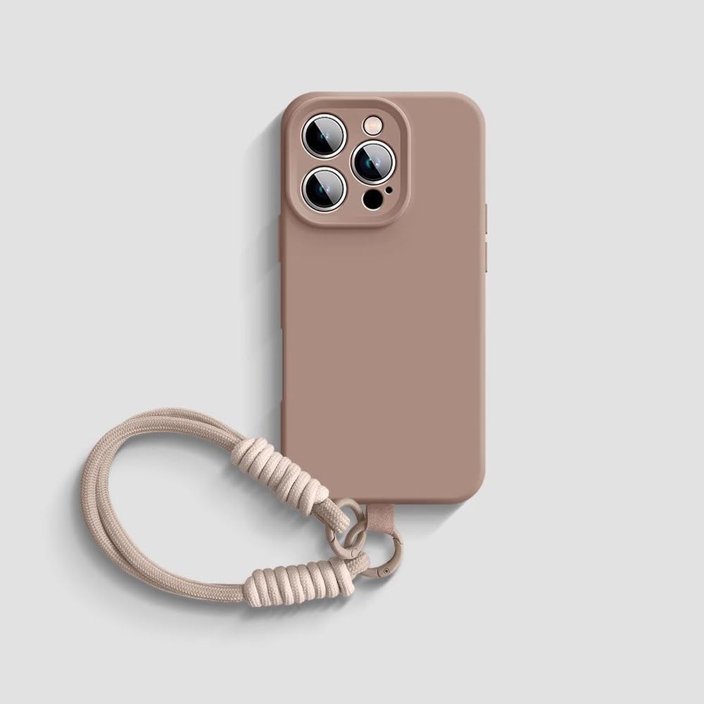 Coque silicone souple iPhone 13 anti-chute avec dragonne de poignet - 8