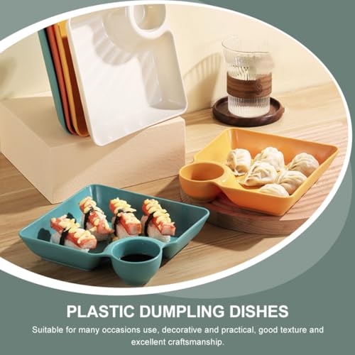 Set de 4 platos cuadrados de plástico para snacks miniatura 5