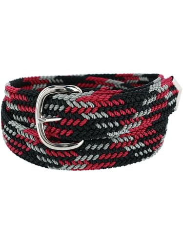 M&F Western Nocona Men's Woven Braided Nylon Belt, Black/Red/Grey – Adjustable Up to Size 46"3