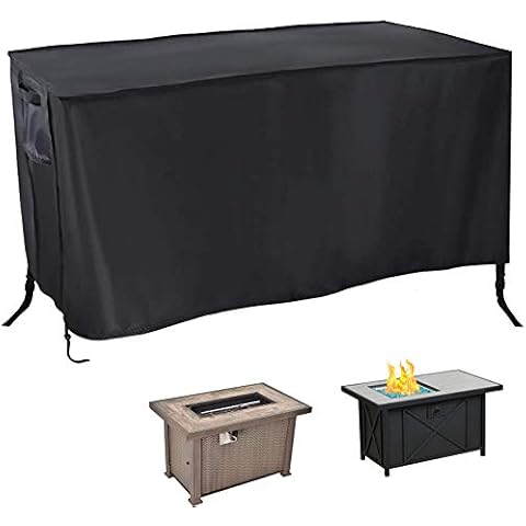 Aidetech Fire Pit Cover Rectangle 42”L x 24”W x 24”H, Outdoor Waterproof Windproof Anti-UV Heavy Duty Patio Fire Pit Table Cover Cover