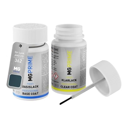 MG PRIME Vernice per auto Kit stilo di ritocco per Lynk AND CO 362 / G25 Volaton Blue Metallic Vernice di base vernice trasparente ognuno 50ml