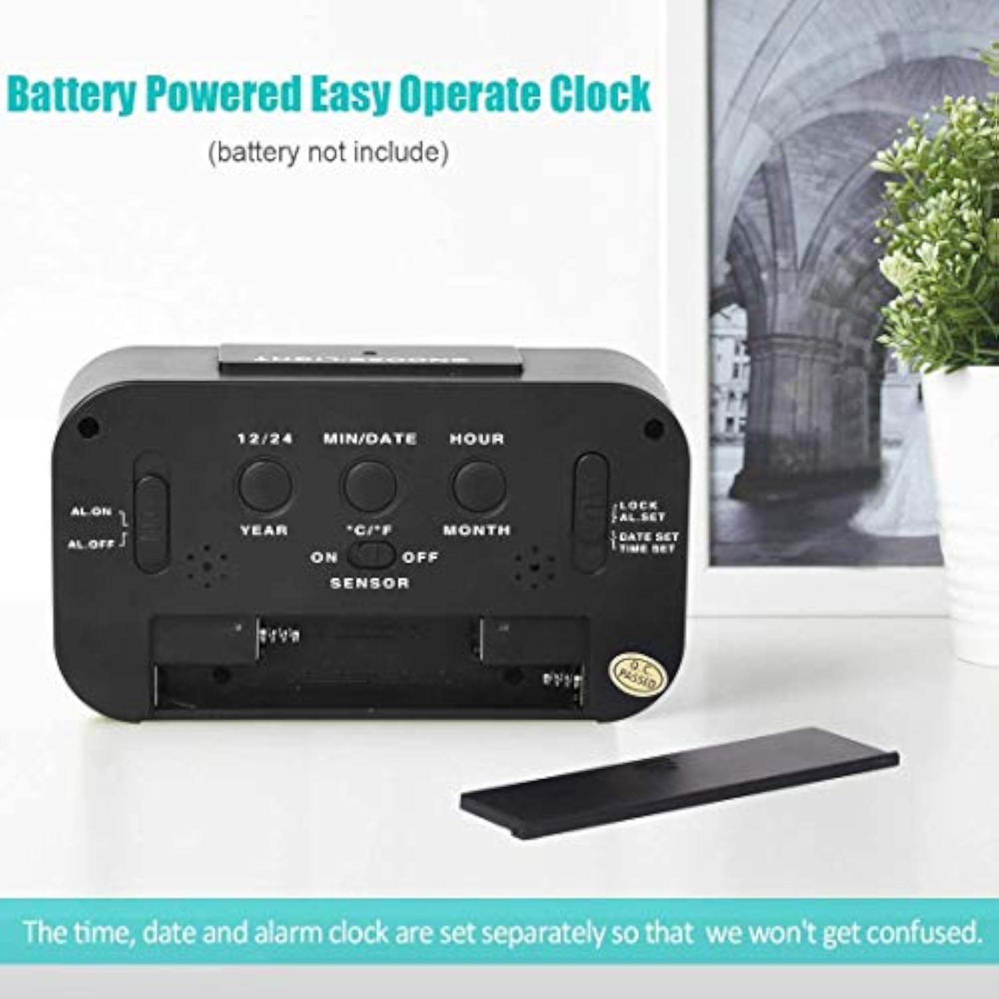 Digital Alarm Clock with Large LCD Display
