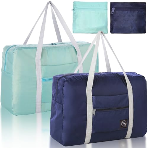 Foldable Travel Duffel Bags (2 Pack) Water-Resistant