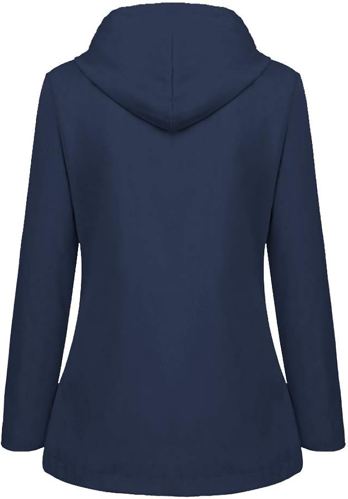 ZEFOTIM Waterproof Raincoat Jacket, Women Solid Rain Jacket Outdoor Plus Size Waterproof Hooded Raincoat Windproof : Clothing, Shoes & Jewelry