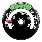 Termómetro para estufa de leña, termómetro magnético transparente y preciso para chimenea, accesorios para horno resistentes al calor para estufas de gas, leña, pellets y chimenea