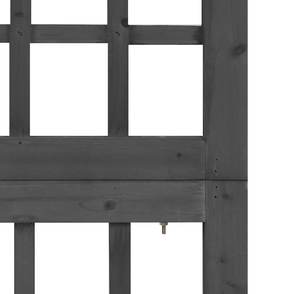 vidaXL Cloison de séparation à 6 Panneaux Bois de pin Noir 242,5x180cm