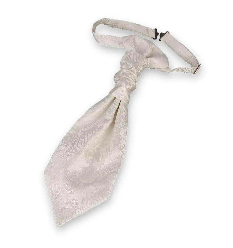 Lavallière, cravate de mariage et de cérémonie couleur blanc cassé tendance écru, finitions main