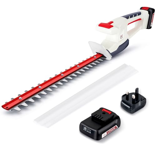 NETTA Cordless Hedge Trimmer & Cutter - Ultra-Light, Battery & Charger Included – 350 mm Blade Length, 14 mm Tooth Opening
