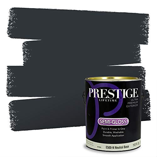 PRESTIGE Paints Exterior Paint and Primer In One, 1-Gallon, Semi-Gloss, Comparable Match of Sherwin Williams* Inkwell*