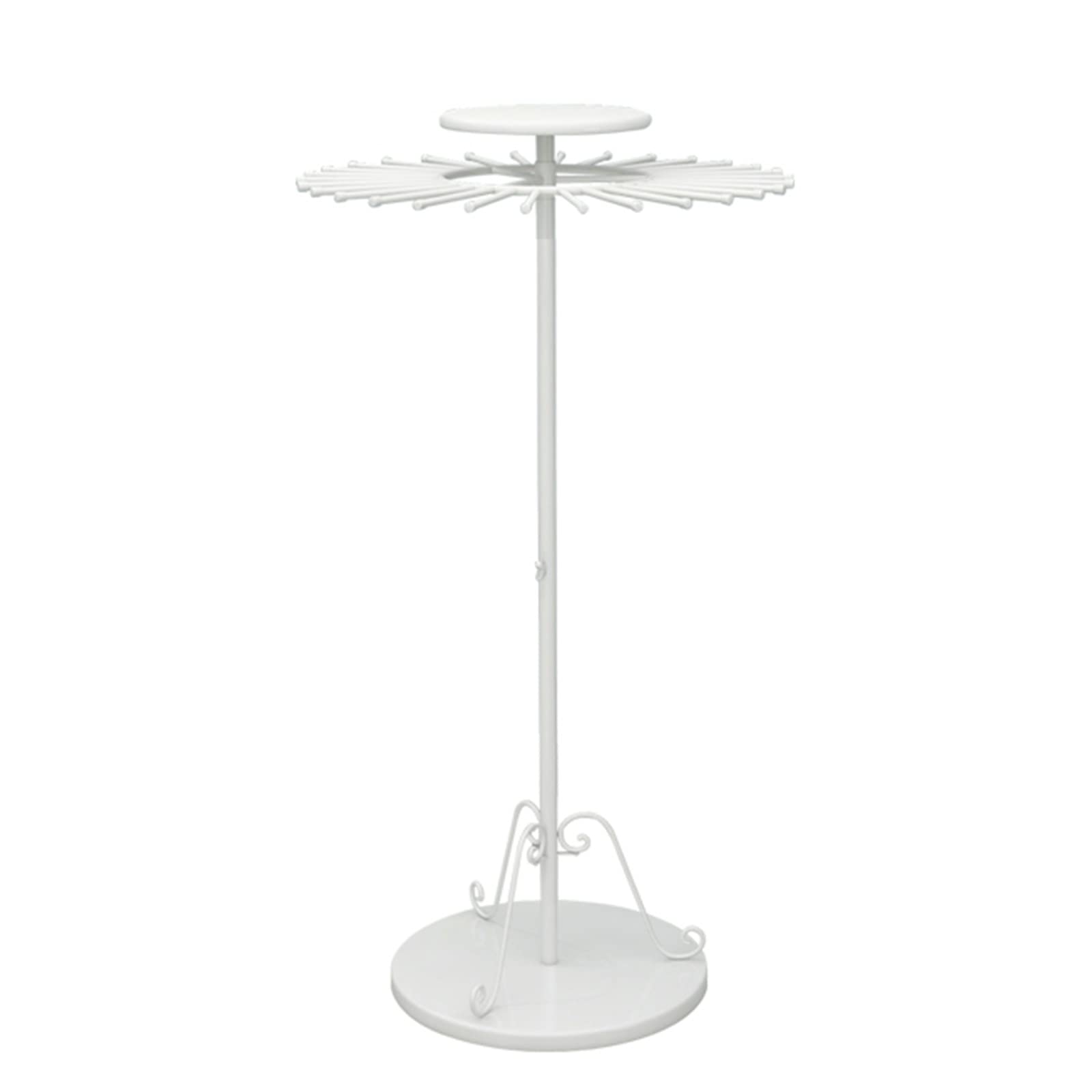Percha para bufanda para hombre, altura ajustable, giratoria, ahorro de espacio, color blanco, diámetro 70 cm