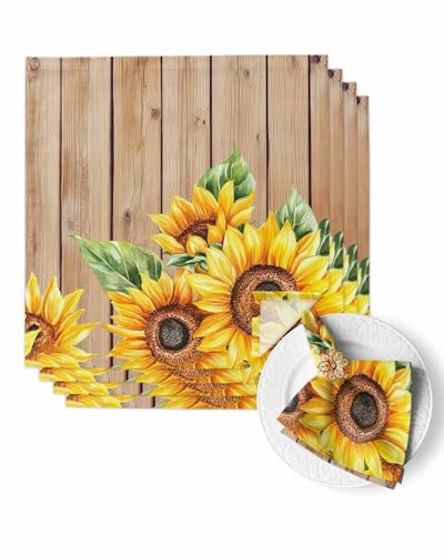 Servilletas de tela set de 4, diseño girasol miniatura 1