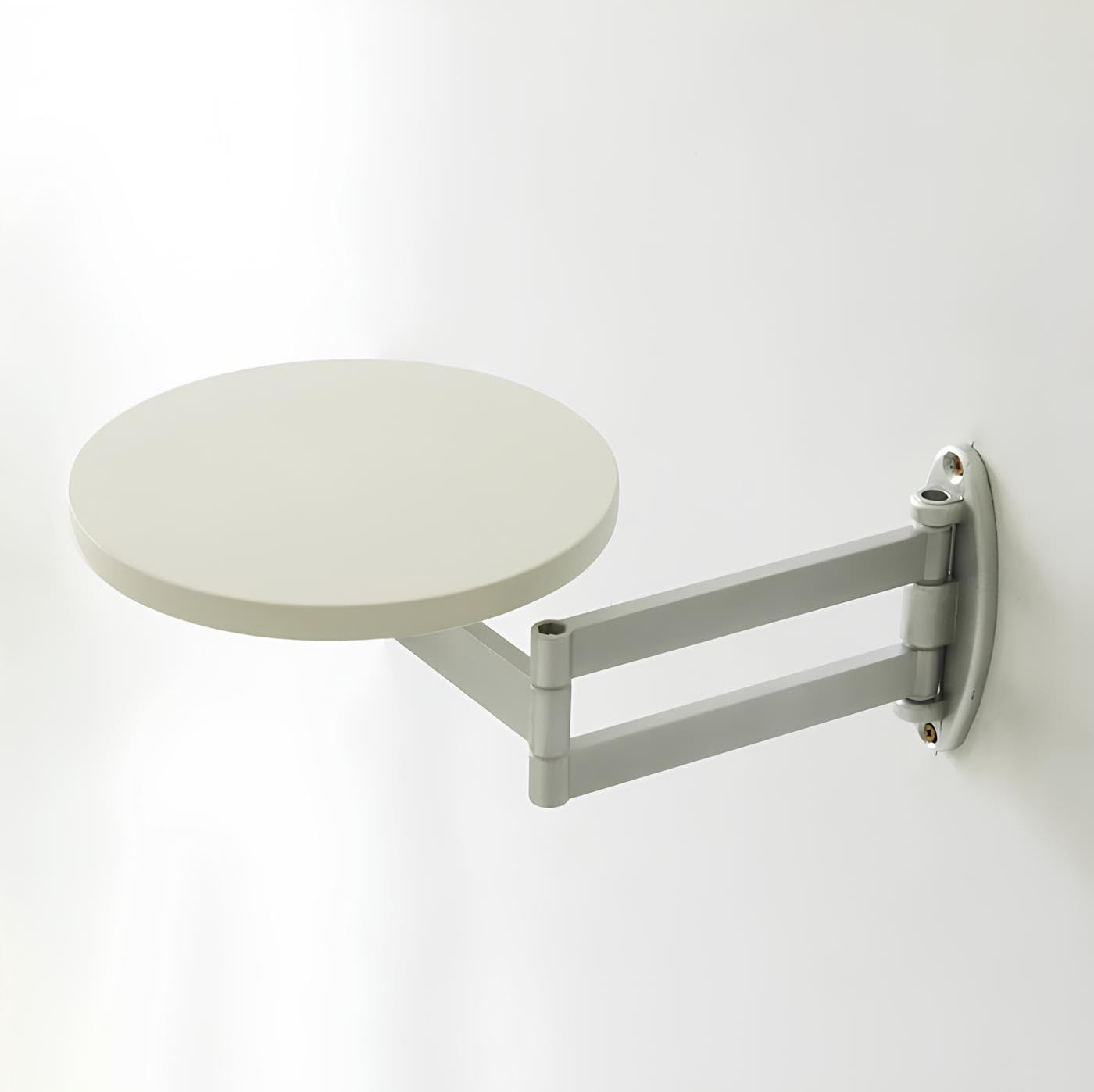 KLGFBDC Folding Wall-Mounted Round Table 30cm Space-Saving Multifunctional Desk Adjustable Floating Bedside Table Compact Wood Design for Small Spaces