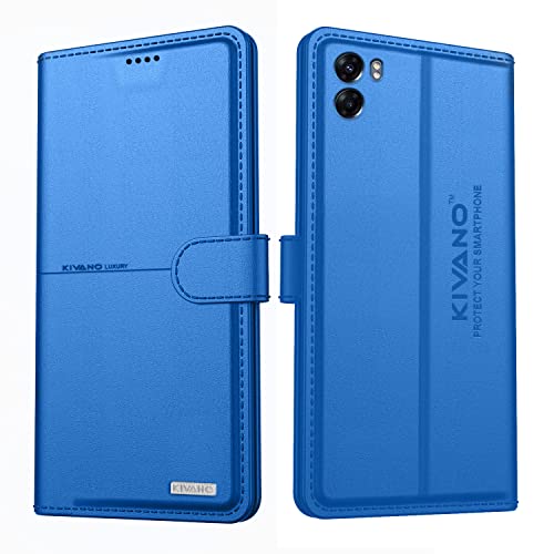 Image of KIVANO Oppo A77 4G Professional Series Wallet Case | Luxurious Design | Premium | PU Leather Flip Case Back Cover - Light Blue