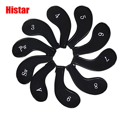 HISTAR Golf Long Neck Neoprene Durable Zippered Zipper Iron Head Covers Headcovers 3-SW (Pack of 10)