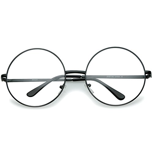 Image of zeroUV Large Oversized Metal Frame Clear Lens Round Circle Eye Glasses
