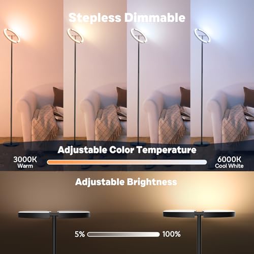 LED Stehlampe Sibrille RGB dimmbar 20W für Wohnzimmer und Büro